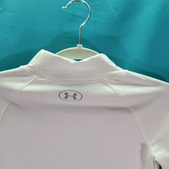 Under Armour Youth L White Long-Sleeve ColdGear Fitted Shirt - Picture 6 of 10